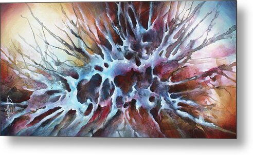 Abstract Metal Print featuring the painting Genesis by Michael Lang