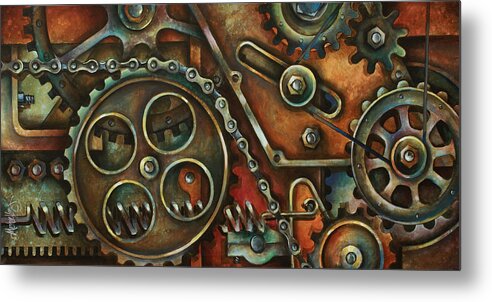 Mechanical Painting Metal Print featuring the painting Harmony by Michael Lang