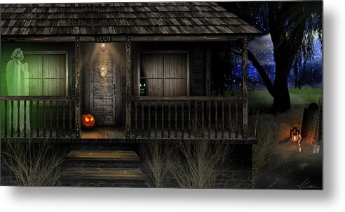 Halloween Metal Print featuring the digital art Haunted Halloween 2016 by Anthony Citro