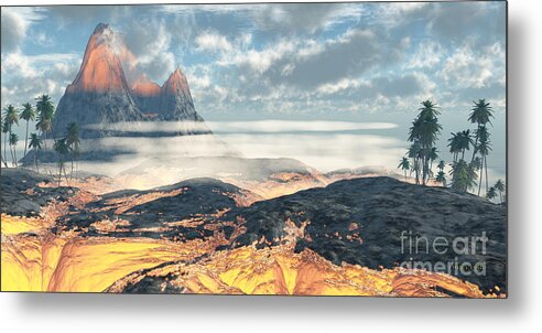 Volcanic Metal Print featuring the painting Hawaii Lava Fields by Corey Ford