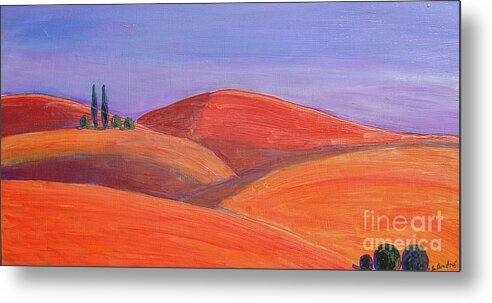 Tuscan Metal Print featuring the painting Hill Tops by Lilibeth Andre