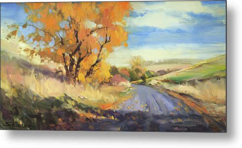 Country Metal Print featuring the painting Just Around the Corner by Steve Henderson