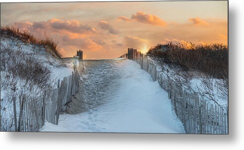 Beach Metal Print featuring the photograph Just Beyond by Robin-Lee Vieira