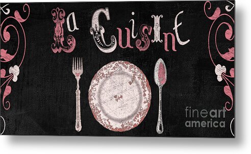 Paris Metal Print featuring the painting La Cuisine Vintage Dinner Plate by Mindy Sommers