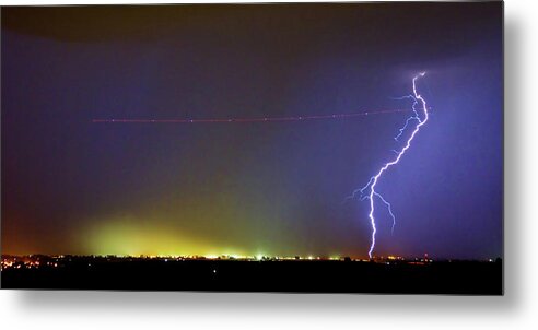 Lightning Metal Print featuring the photograph Lightning Strike Fly By by James BO Insogna