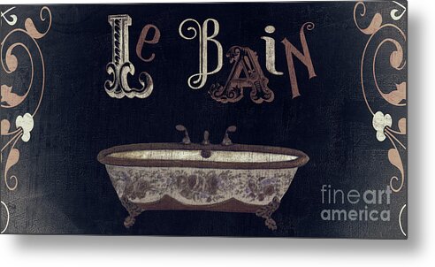Vintage Sign Metal Print featuring the painting Ma Maison II Le Bain by Mindy Sommers