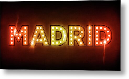 Madrid Metal Print featuring the digital art Madrid in Lights by Michael Tompsett