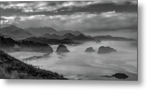 Cannon Beach Metal Print featuring the photograph Misty Morning by Don Schwartz