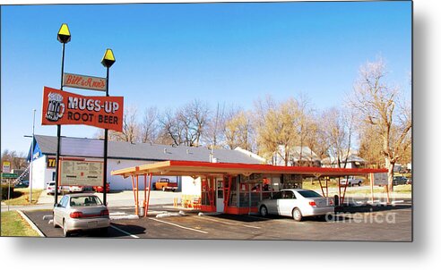 Drive Inn Metal Print featuring the photograph Mugs Up Root Beer by Andee Design