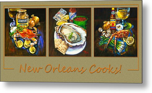 New Orleans Seafood Metal Print featuring the painting New Orleans Cooks by Dianne Parks