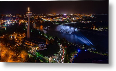 2:1 Metal Print featuring the photograph Niagara Falls at Night #3 by Mark Rogers