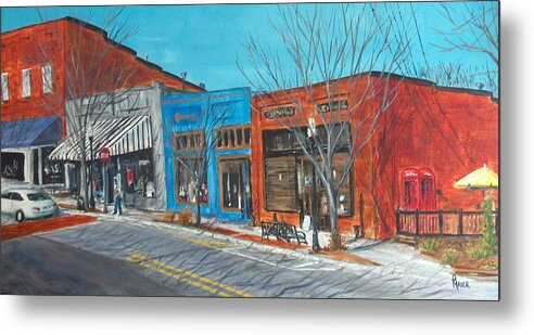 Townscape Metal Print featuring the painting Paintin The Town by Pete Maier