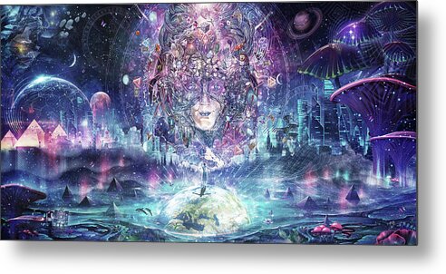 Blue Metal Print featuring the digital art Quest For The Peak Experience by Cameron Gray