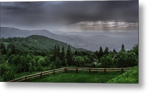 Poland Metal Print featuring the photograph Rain over the Silesian Beskids by Dmytro Korol