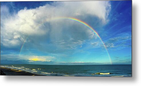 Fine Art Photography Metal Print featuring the photograph Rainbow over Topsail Island by John Pagliuca