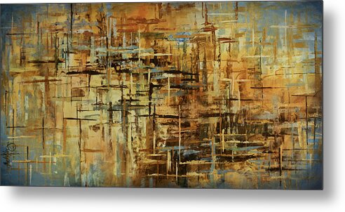 Abstract Metal Print featuring the painting Reach for the Sky by Michael Lang