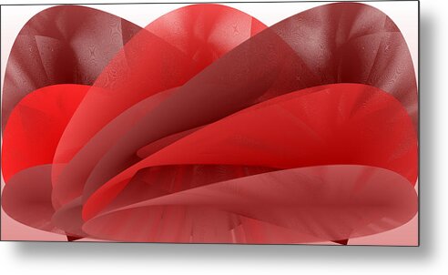 Rithmart Abstract Red Organic Random Computer Digital Shapes Abstract Predominantly Red 700 Metal Print featuring the digital art Red.700 by Gareth Lewis