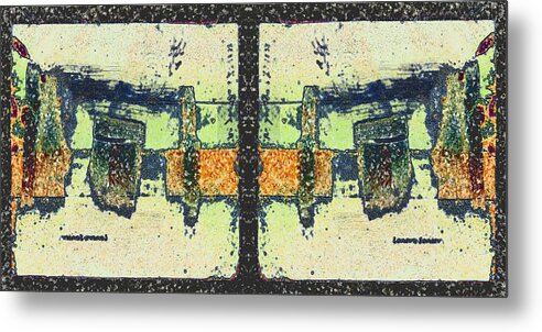 Abstract Metal Print featuring the mixed media Reflected Maze by Lenore Senior