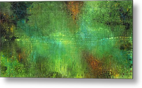 Abstract Paintig Metal Print featuring the painting Reflections by Lolita Bronzini
