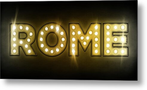 Rome Metal Print featuring the digital art Rome in Lights by Michael Tompsett