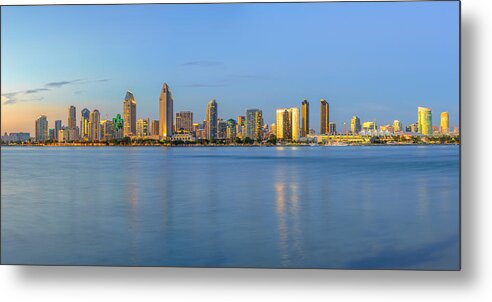 San Diego Metal Print featuring the photograph San Diego Skyline at Dusk by James Udall