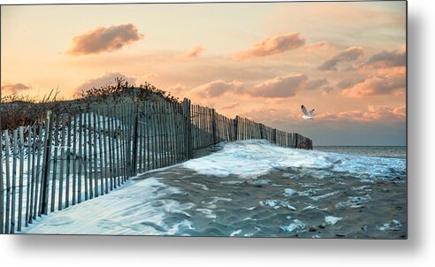 Snow Fence Metal Print featuring the photograph Snow Fence by Robin-Lee Vieira