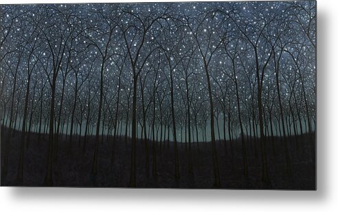 Stars Metal Print featuring the painting Starry Trees by James W Johnson