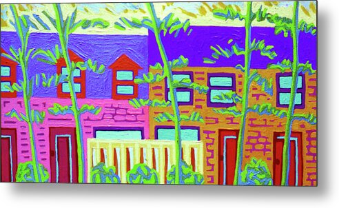 Colorful Suburbs Metal Print featuring the painting Suburban Walls by Rod Whyte