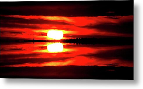 Landscape Metal Print featuring the digital art Sunrise Second Three by Lyle Crump