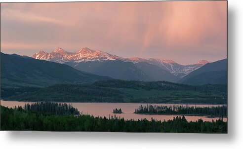 Dillon Reservoir Metal Print featuring the photograph Sunset over Lake Dillon by Aaron Spong