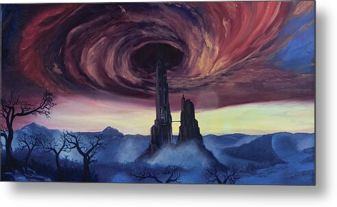 Landscape Metal Print featuring the painting The Vortex by Jennifer Walsh