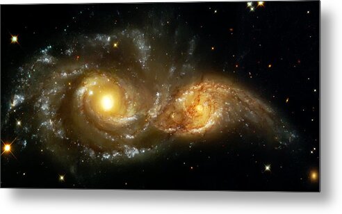 Nebula Metal Print featuring the photograph Two Spiral Galaxies by Jennifer Rondinelli Reilly - Fine Art Photography