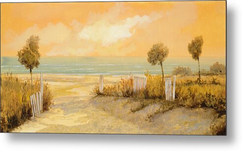 Beach Metal Print featuring the painting Verso La Spiaggia by Guido Borelli