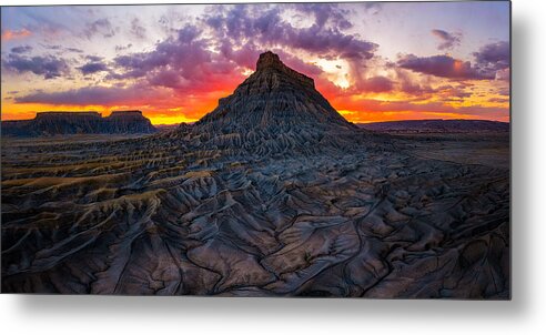 Sunset Metal Print featuring the photograph Factory Butte #1 by James Bian