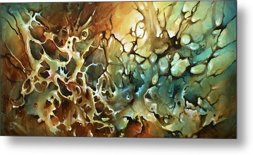 Abstract Metal Print featuring the painting Visions by Michael Lang