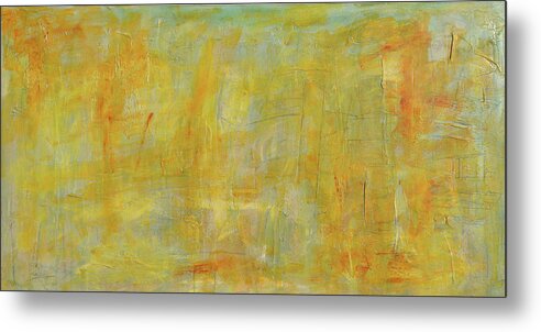 Top Metal Print featuring the painting A Song In Stone That Sings by Paulette B Wright