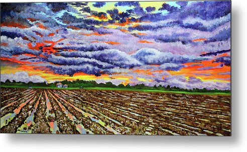 Landscape Metal Print featuring the painting After The Storm by Karl Wagner