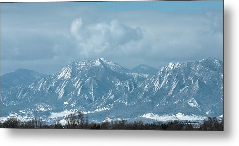 Flatirons Metal Print featuring the photograph Boulder Colorado Front Range Foothills Dusting by James BO Insogna