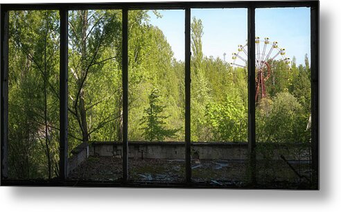 Abandoned Metal Print featuring the photograph Chernobyl Ferris Wheel View by Roman Robroek