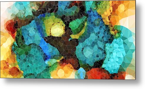Abstract Metal Print featuring the mixed media Design 113 by Lucie Dumas