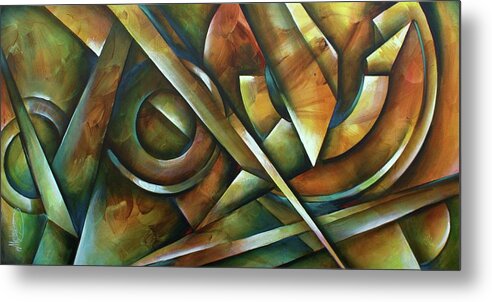 Geometric Metal Print featuring the painting Edges by Michael Lang