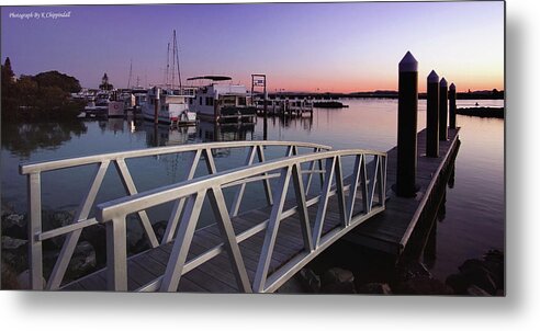Forster Marina Sunset Nsw Australia Metal Print featuring the digital art Forster Marina Sunset 72922 by Kevin Chippindall