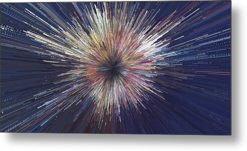 Explosion Metal Print featuring the digital art Hadron Collision by David Manlove