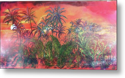 Pomakai Street Metal Print featuring the painting 'Aina of Vog by Michael Silbaugh