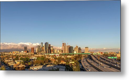 Los Angeles Metal Print featuring the photograph Los Angeles Skyline Looking East Panorama 2.9.19 by Gene Parks
