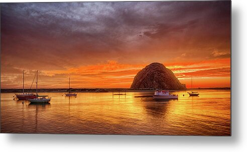  Metal Print featuring the photograph Morro Rock Sunset by Bruce McFarland