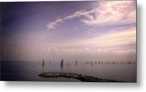 Mood Metal Print featuring the photograph Sailing ... by Anna Cseresnjes