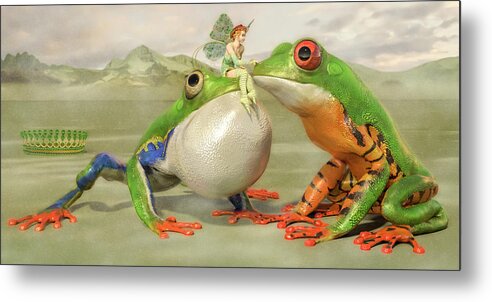 Frog Metal Print featuring the digital art Two Princes by Betsy Knapp
