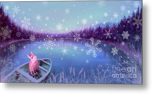 Stirrup Lake Metal Print featuring the painting Winter Dream by Yoonhee Ko