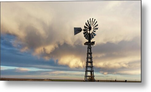 Kansas Metal Print featuring the photograph Wooden Windmill 02 by Rob Graham
